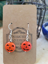 Halloween Pumpkin Earrings/ Howlite earrings