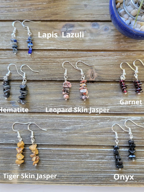 Bohemian Crystal Drop Earrings: Stacked Gemstone Dangle Jewelry