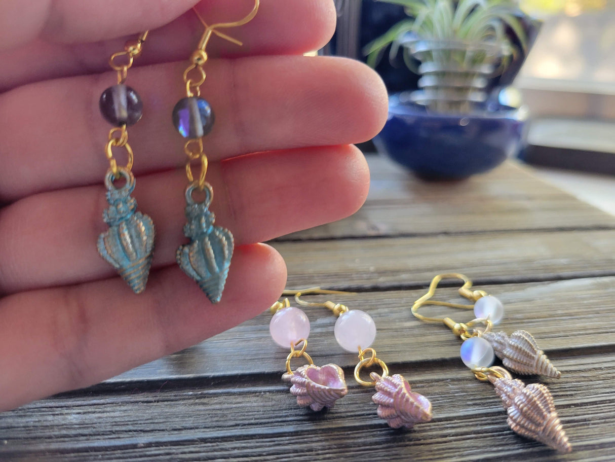 Seashell Charm Earrings: Aphrodite Sea Witch Jewelry