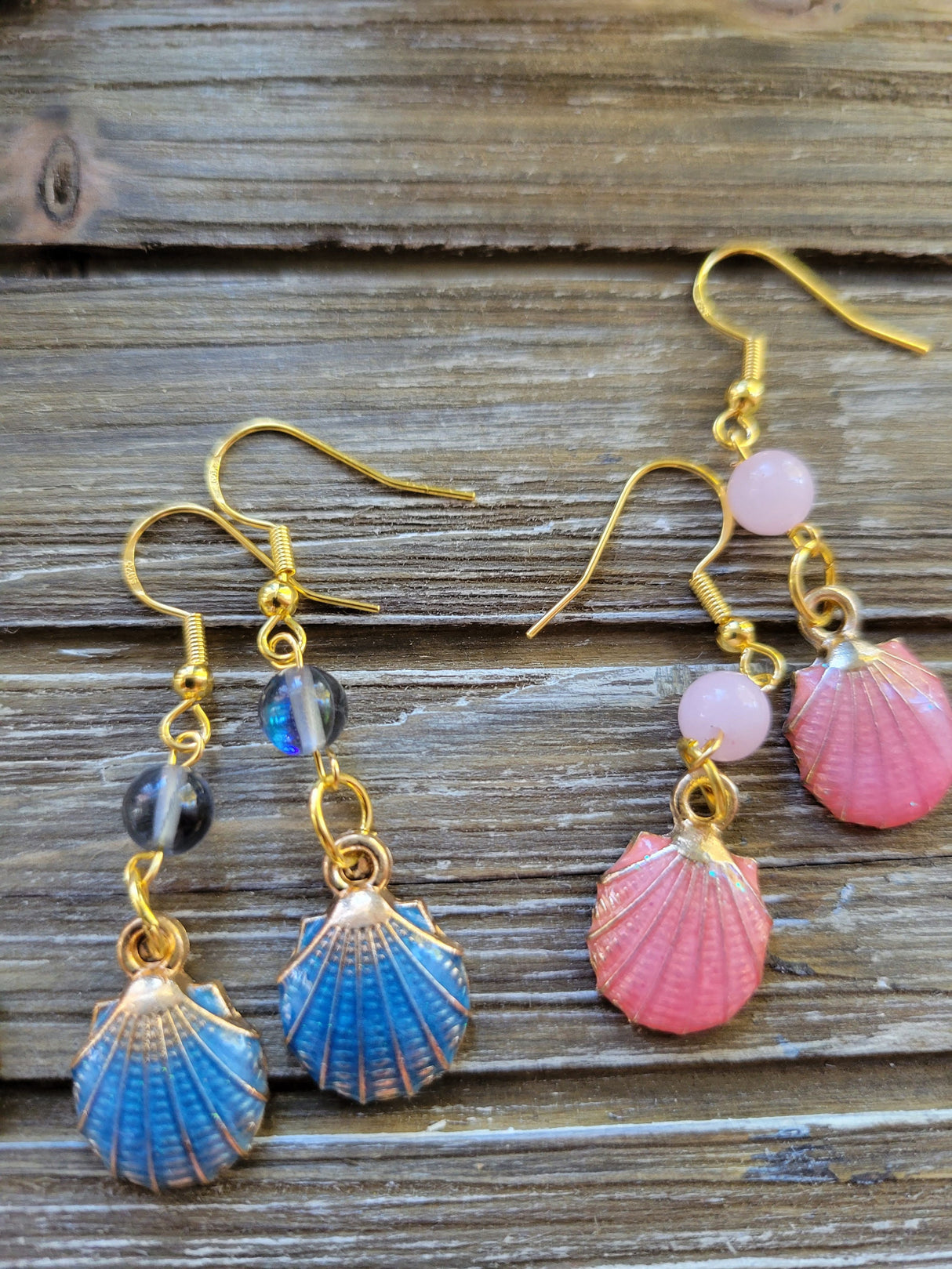Crystal Charm Shell Earrings: Seashell Jewelry Gift