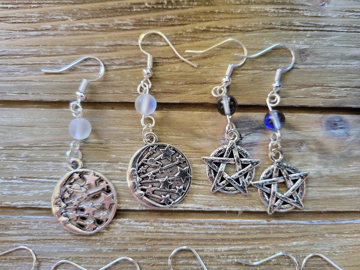 Crystal Charm Drop Earrings: Hypoallergenic Dangle Earrings