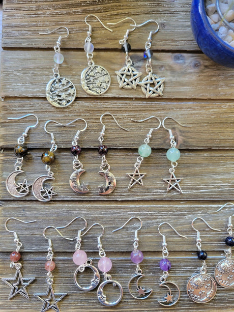 Crystal Charm Drop Earrings: Hypoallergenic Dangle Earrings