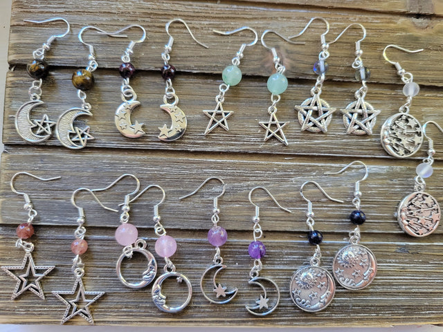 Crystal Charm Drop Earrings: Hypoallergenic Dangle Earrings