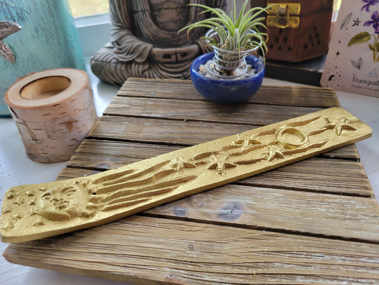 Metal Golden Sun/Moon Rays of Starts Stick/Cone Burner