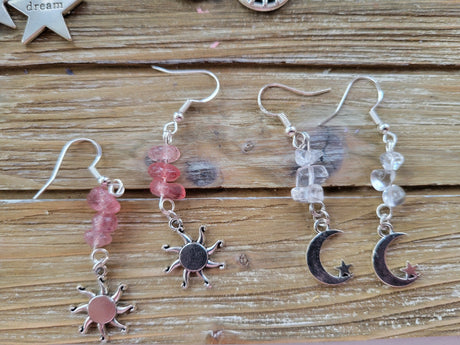 Crystal Drop Earrings: Stacked Stone Charm, Witch Jewelry