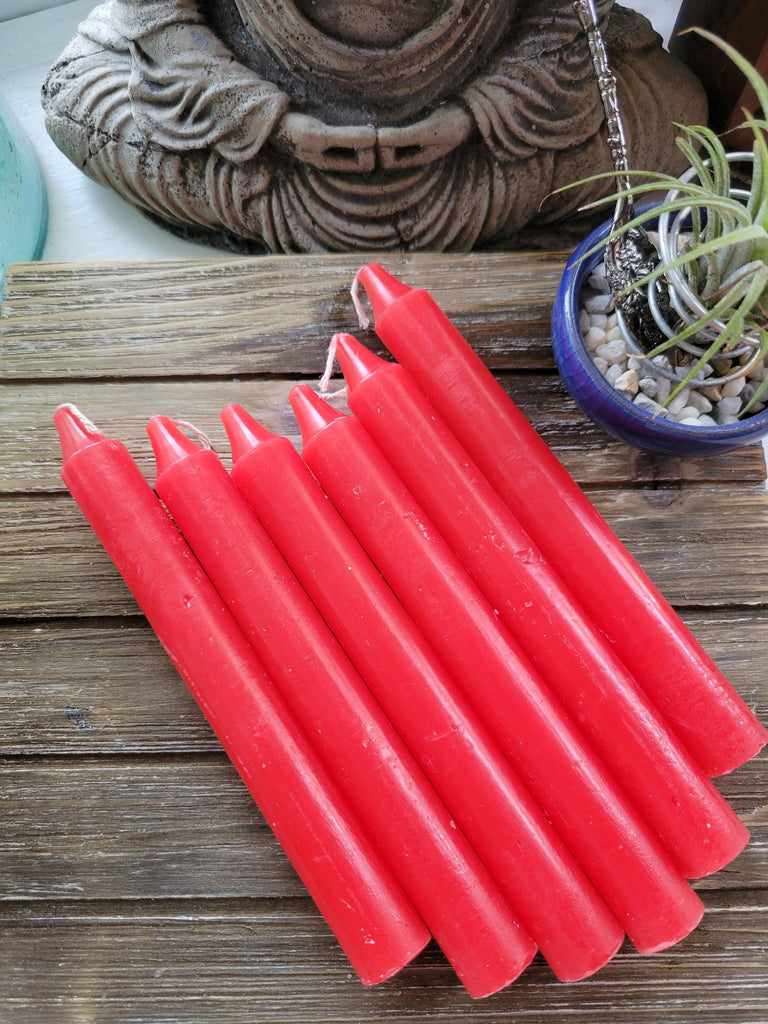 6-Inch Spell Candle / Six Inch Red Candles / Pack of Candles