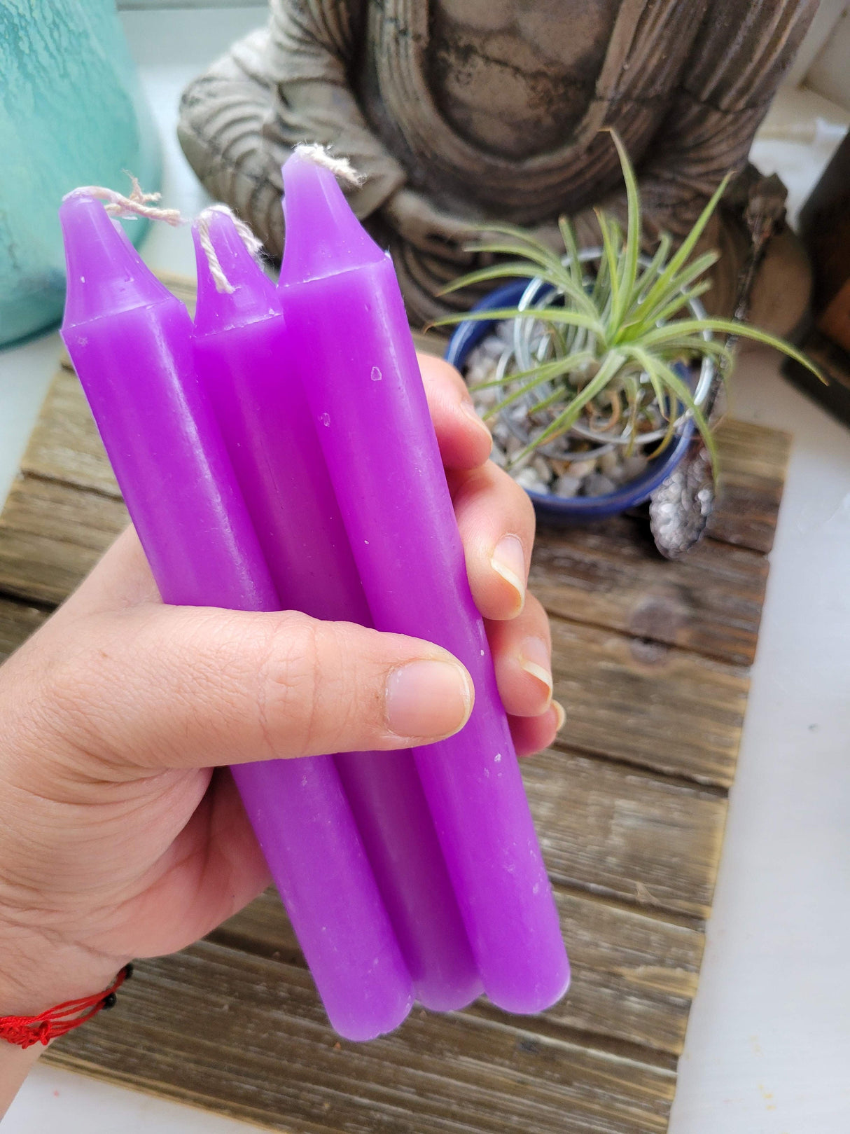 Taper Purple Candles: 6-Inch Vibrant Handmade Candle Set
