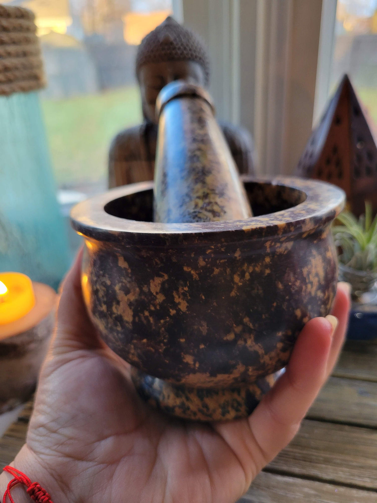 Soapstone Mortar & Pestle - Witchcraft, Kitchen Witchery, Incense Crafting