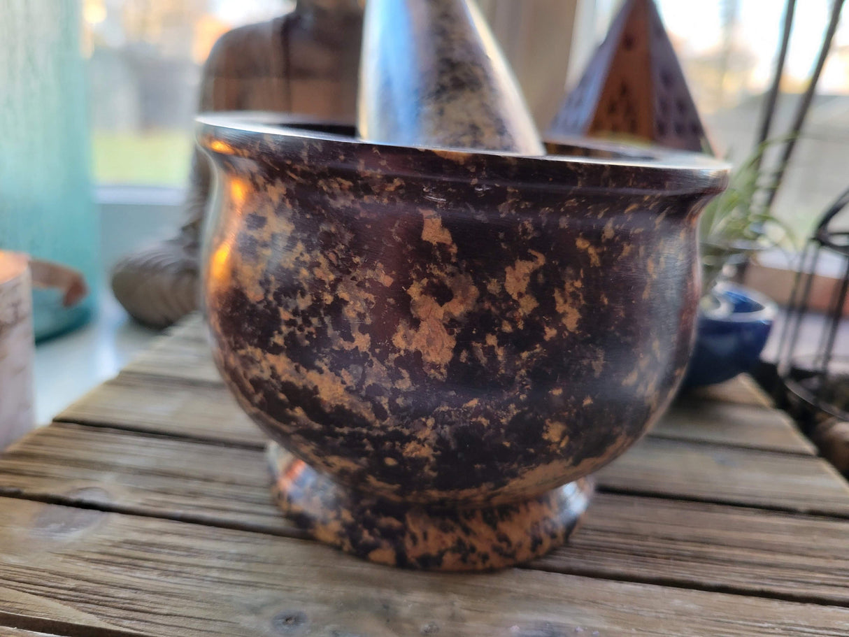 Soapstone Mortar & Pestle - Witchcraft, Kitchen Witchery, Incense Crafting