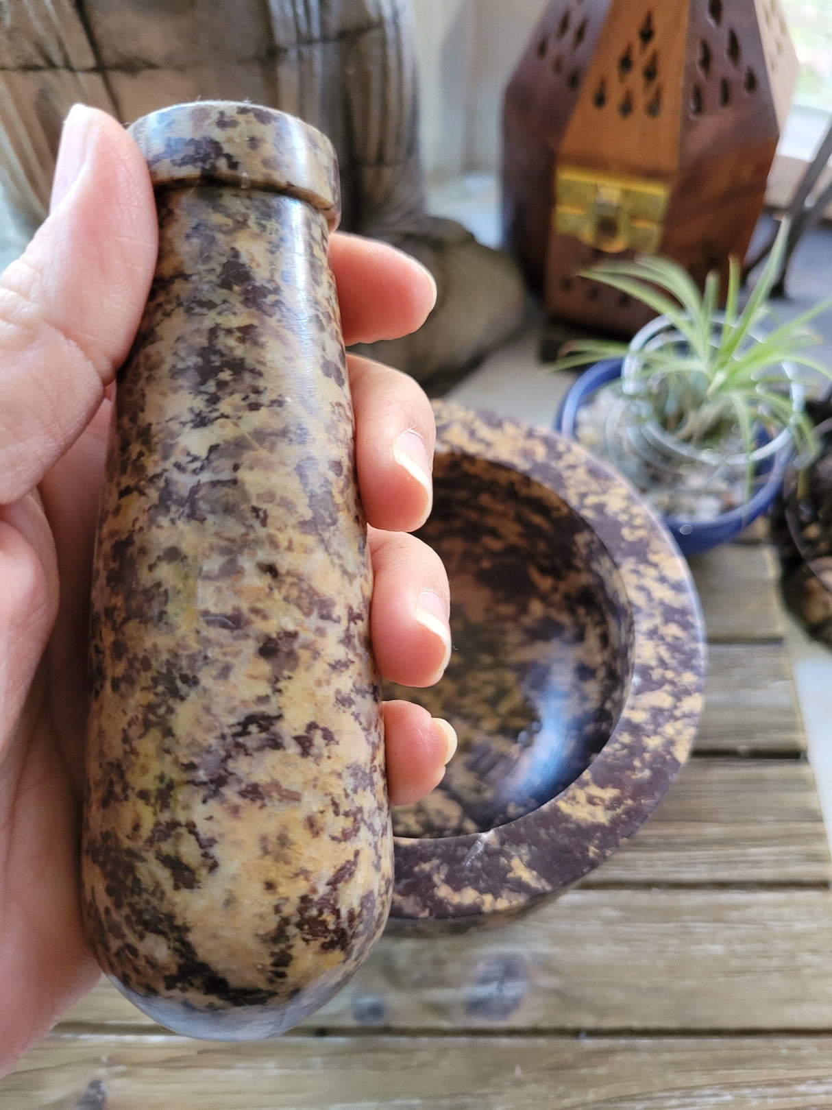 Soapstone Mortar & Pestle - Witchcraft, Kitchen Witchery, Incense Crafting