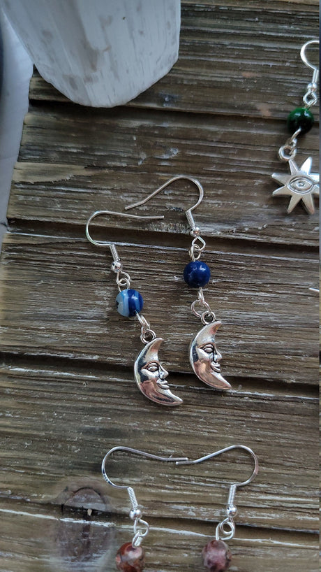 Crystal Drop Earrings: Stacked Stone Charms, Witch Jewelry
