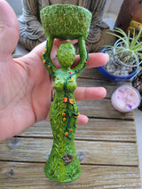 Gaia Goddess Candle Holder: Polyresin Altar Decoration