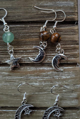 Crystal Drop Earrings: Stacked Stone Charms, Witch Jewelry