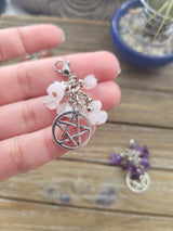 Mixed Stone Chips Pentagram Pendant: Crystal Protection Charm