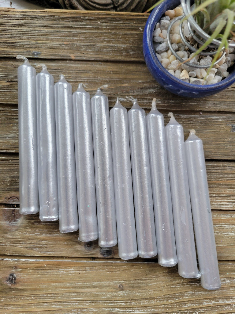 Gold, Silver, and Copper Pack of 10, Chime Candle Spell candles, Sun and moon Candles