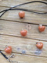 Apple Crystal Pendant: Sparkling Stone Necklace with Cord