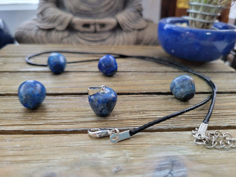 Lapis Lazuli Apple Pendant Necklace: Crystal Charm