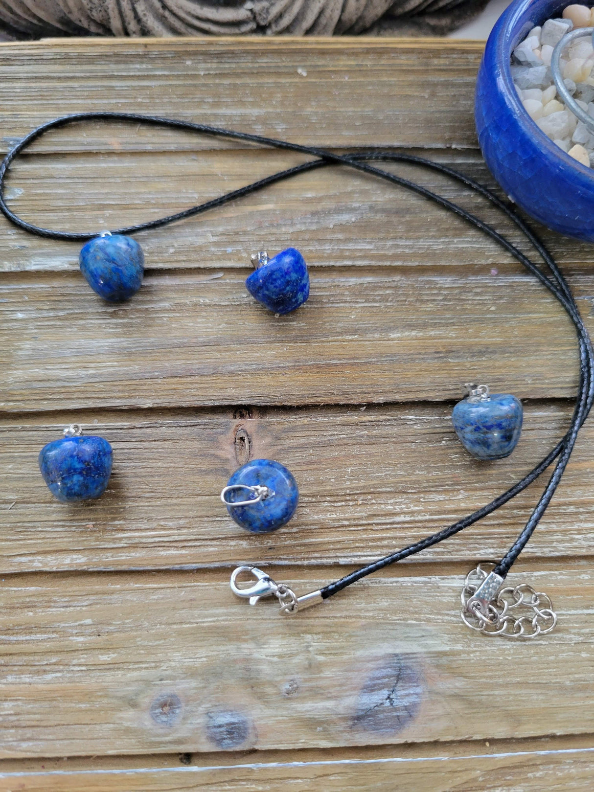 Lapis Lazuli Apple Pendant Necklace: Crystal Charm