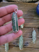 Green Aventurine Tree of Life Pendant: Wire Wrapped Crystal Jewelry