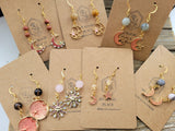 Crystal Bead Dangle Earrings: Gold Celestial Jewelry