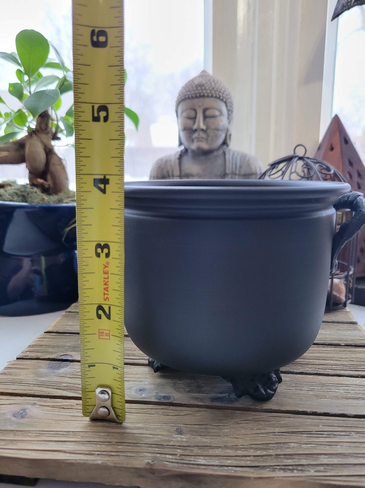 Black Metal Cauldron Burner: Altar Decoration, Incense Smudging