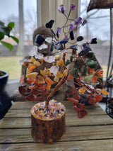 Chakra Stones Tree of Life: Handmade Gemstone Sculpture