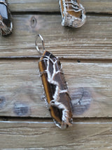 Tiger Eye Wire Wrapped Pendant: Tree of Life Crystal Jewelry