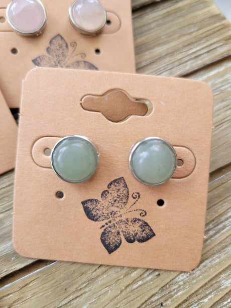 Stud Earrings, with Brass Findings, Half Round, Crystal Studs