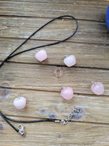Rose Quartz Apple Pendant, Crystal Necklace, 14mm