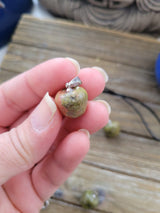 Unakite Apple Pendant: Crystal Necklace with Cord