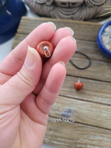 Red Jasper Apple Pendant Necklace: Natural Crystal Charm