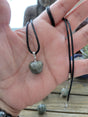 Labradorite Apple Pendant: Crystal Necklace with Cord