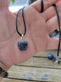 Lapis Lazuli Apple Pendant Necklace: Crystal Charm