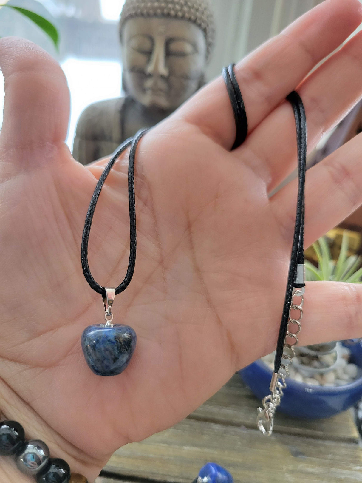 Lapis Lazuli Apple Pendant Necklace: Crystal Charm