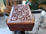 Floral Carved Wood Box: Witch Altar, Tarot, Runes