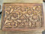 Floral Carved Wood Box: Witch Altar, Tarot, Runes