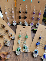 Evil eye protection earrings , evil eye crystal earrings