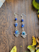 Evil eye protection earrings , evil eye crystal earrings