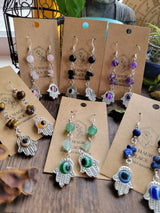 Evil eye protection earrings , evil eye crystal earrings