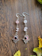 Evil eye protection earrings , evil eye crystal earrings
