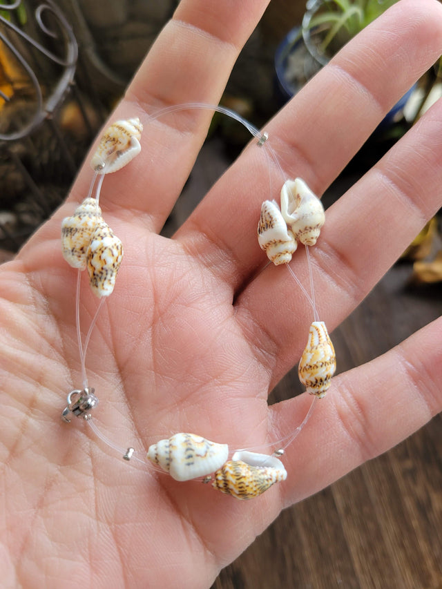 Spiral Shell Bead Bracelet: Braided Sea Witch Style