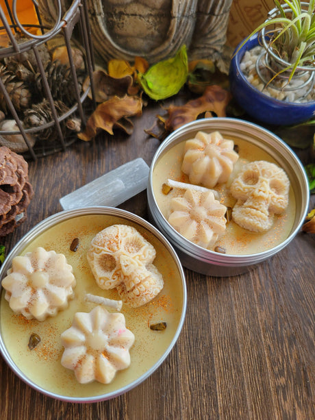 Soy Candles with Crystal chips ,Aromatherapy, 4oz/Candle - Handmade Tin Jar