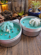 Soy Candles with Crystal chips ,Aromatherapy, 4oz/Candle - Handmade Tin Jar