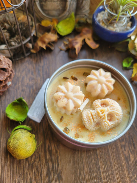 Soy Candles with Crystal chips 8 oz ,Aromatherapy/Candle - Handmade Tin Jar