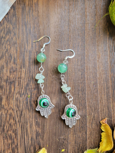 Evil eye protection earrings , evil eye crystal earrings