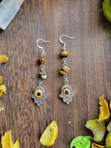 Evil eye protection earrings , evil eye crystal earrings