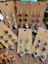 Evil eye protection earrings , evil eye crystal earrings