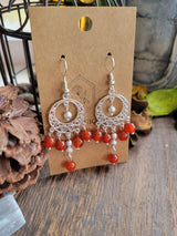 Natural Gemstone Chandelier Earrings, Crystal Earrings