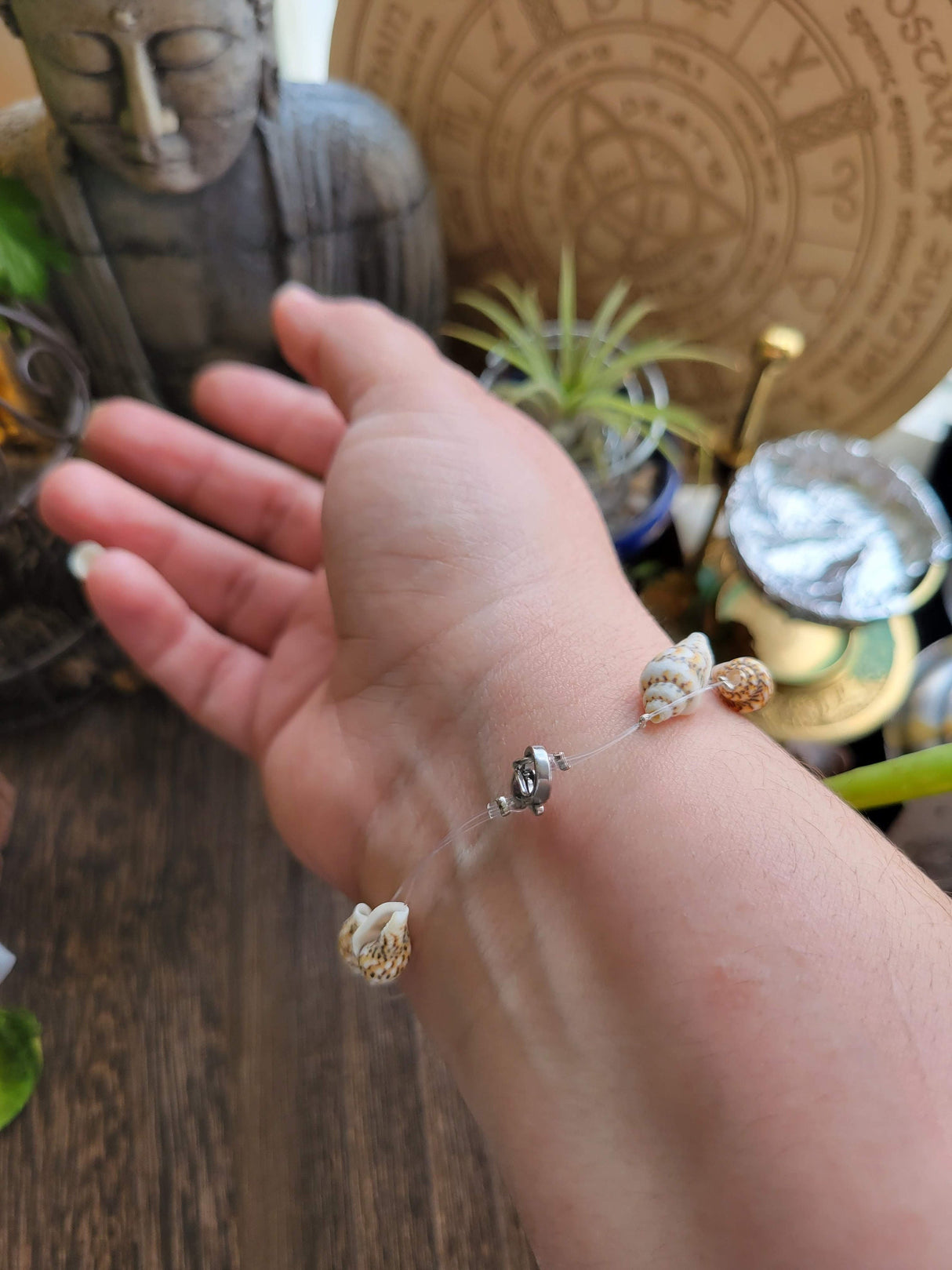 Spiral Shell Bead Bracelet: Braided Sea Witch Style