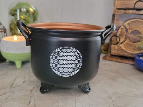 Tree of Life Metal Cauldron: Charcoal Resin Burner, Altar Decor